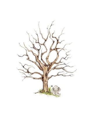 Fingeravtrycksaffisch med elefant